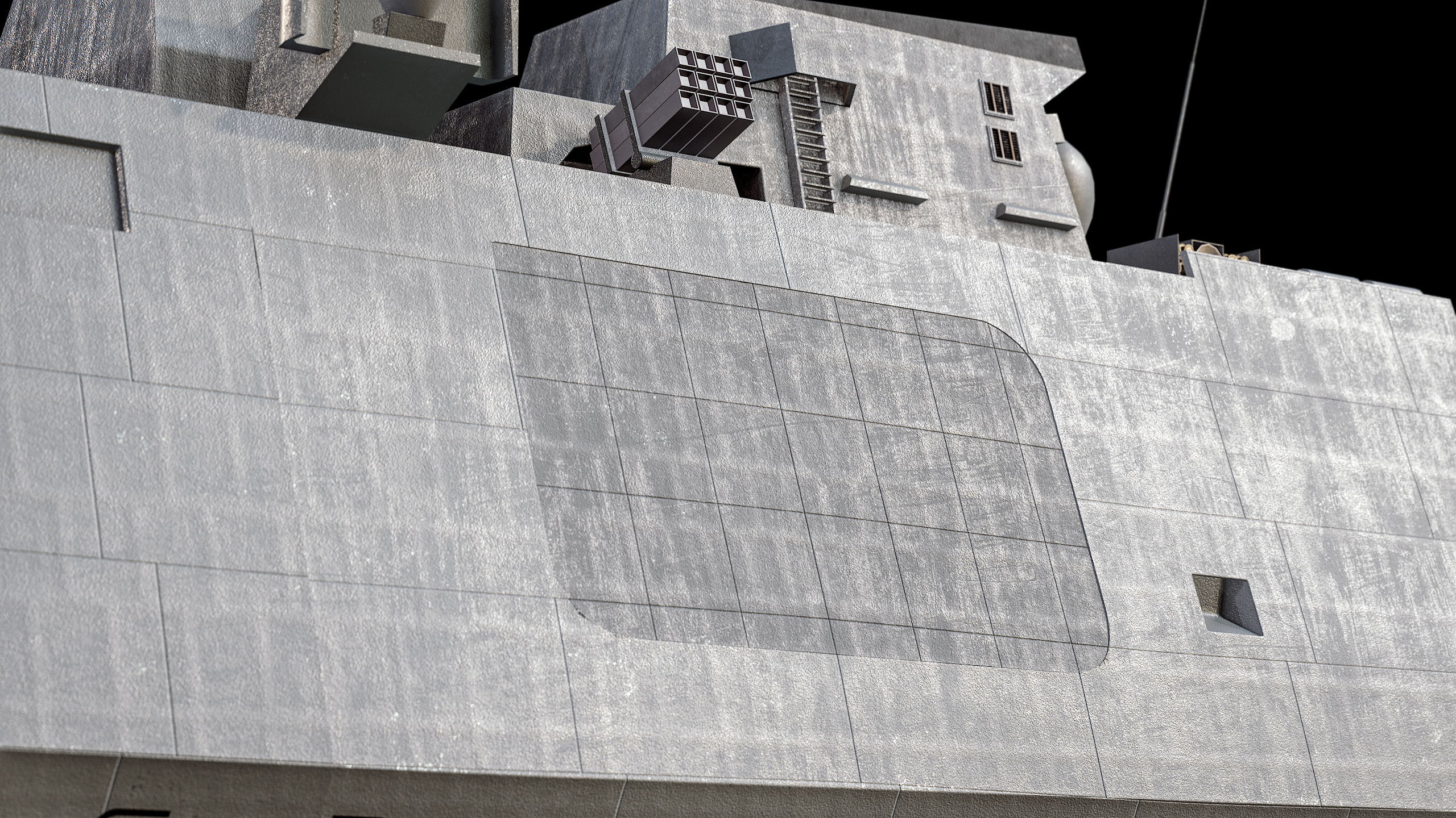 FREMM Aquitaine Class Frigate PBR Low-poly 3D model_29