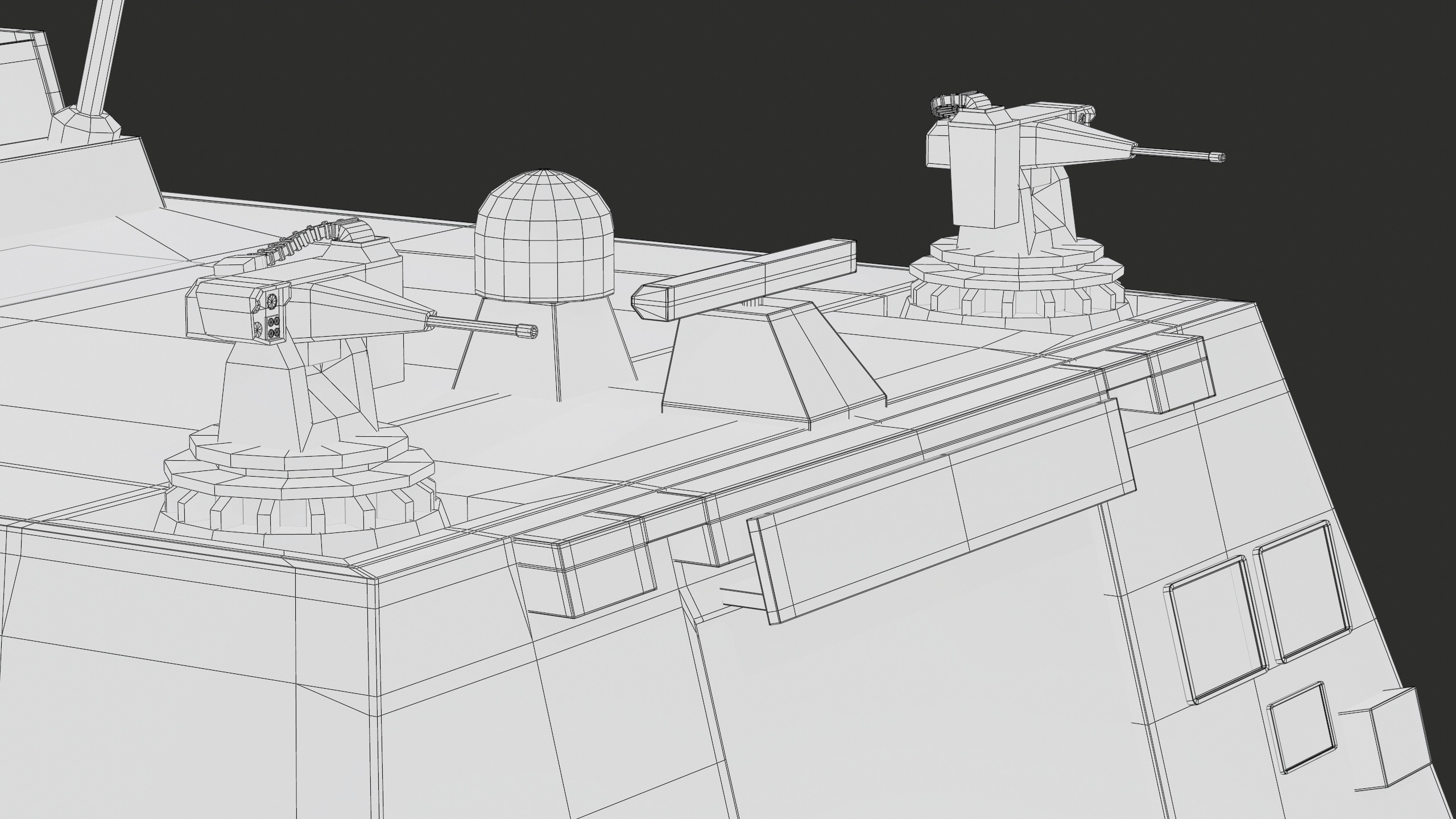 FREMM Aquitaine Class Frigate PBR Low-poly 3D model_76