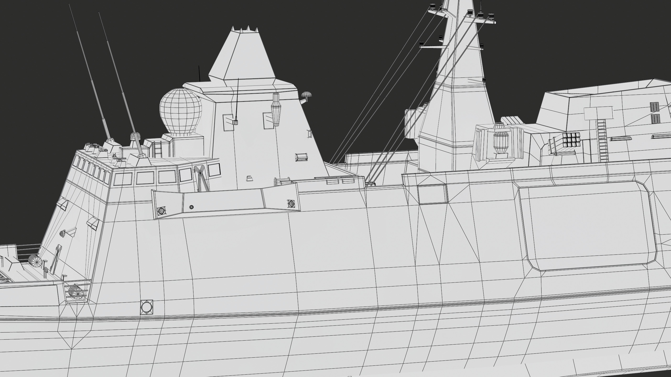 FREMM Aquitaine Class Frigate PBR Low-poly 3D model_66