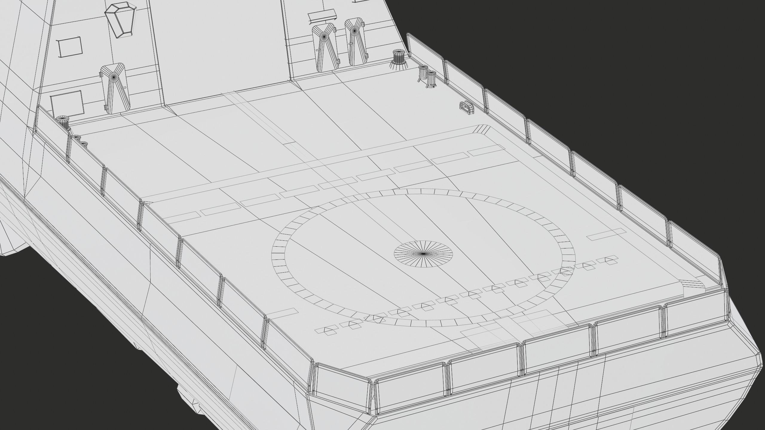 FREMM Aquitaine Class Frigate PBR Low-poly 3D model_77