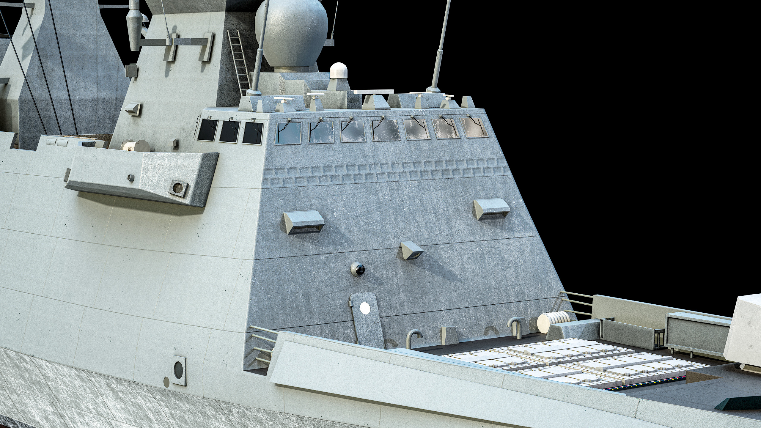 FREMM Aquitaine Class Frigate PBR Low-poly 3D model_46