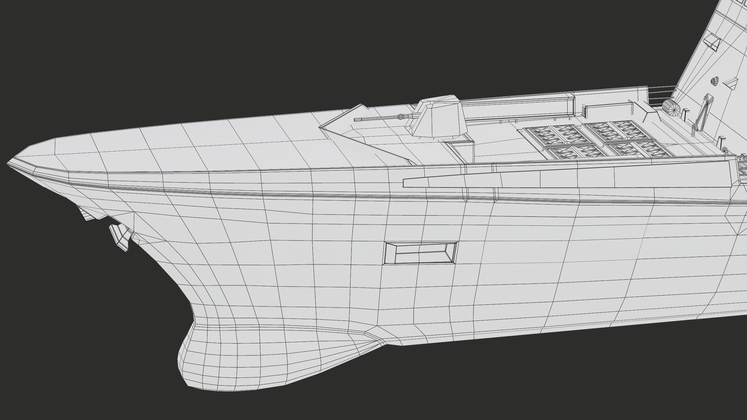 FREMM Aquitaine Class Frigate PBR Low-poly 3D model_65
