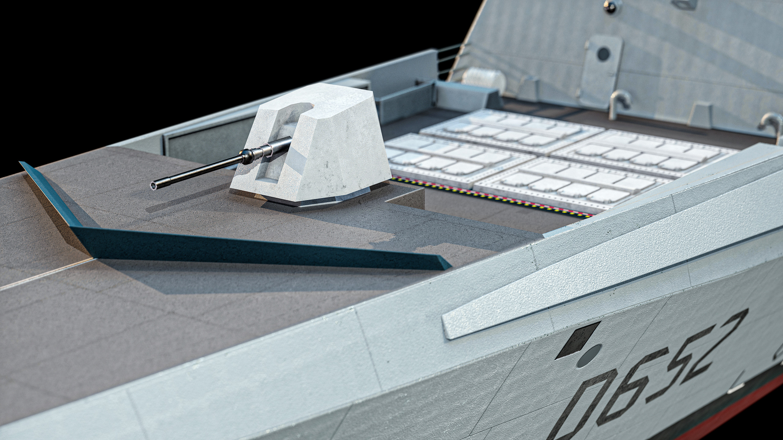 FREMM Aquitaine Class Frigate PBR Low-poly 3D model_23