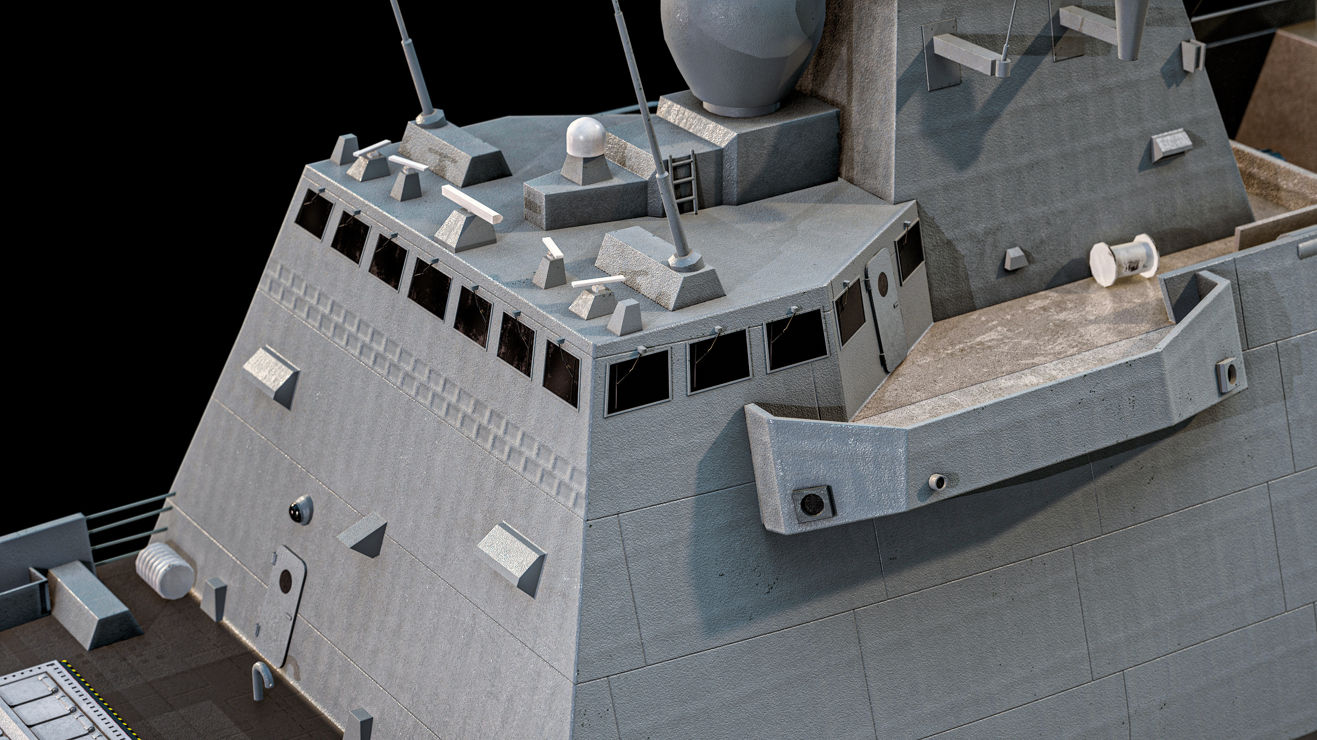 FREMM Aquitaine Class Frigate PBR Low-poly 3D model_26