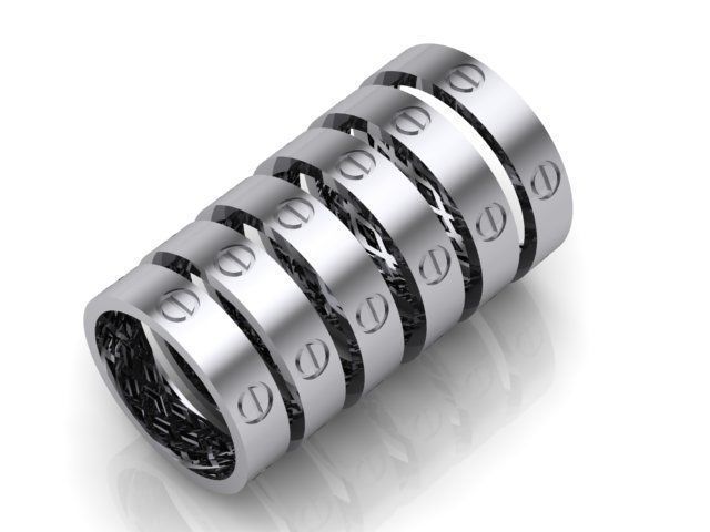 Cart 6 sizes fusion rings  3D print model_1