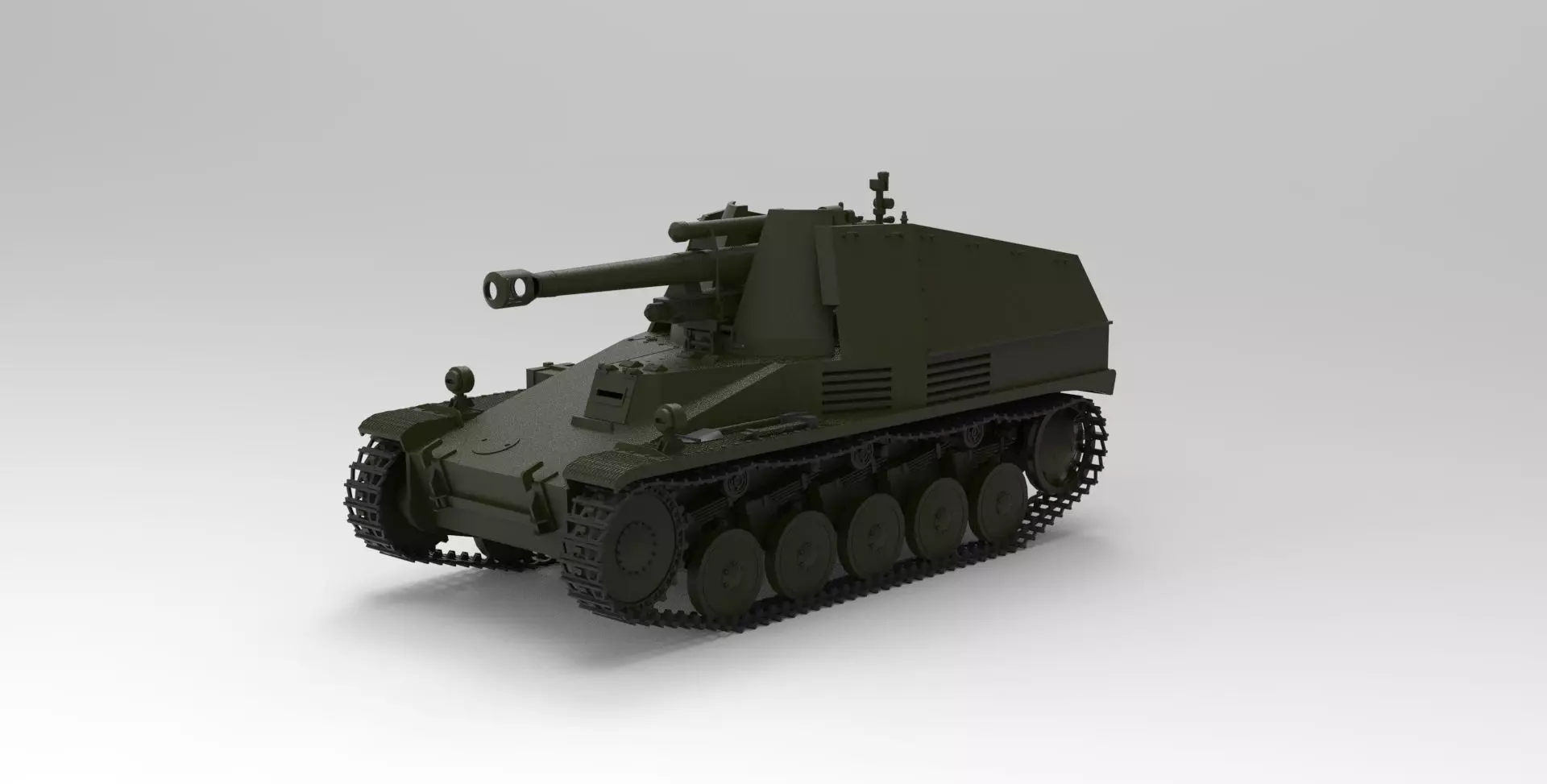 Wespe self-propelled gun 3D model_0