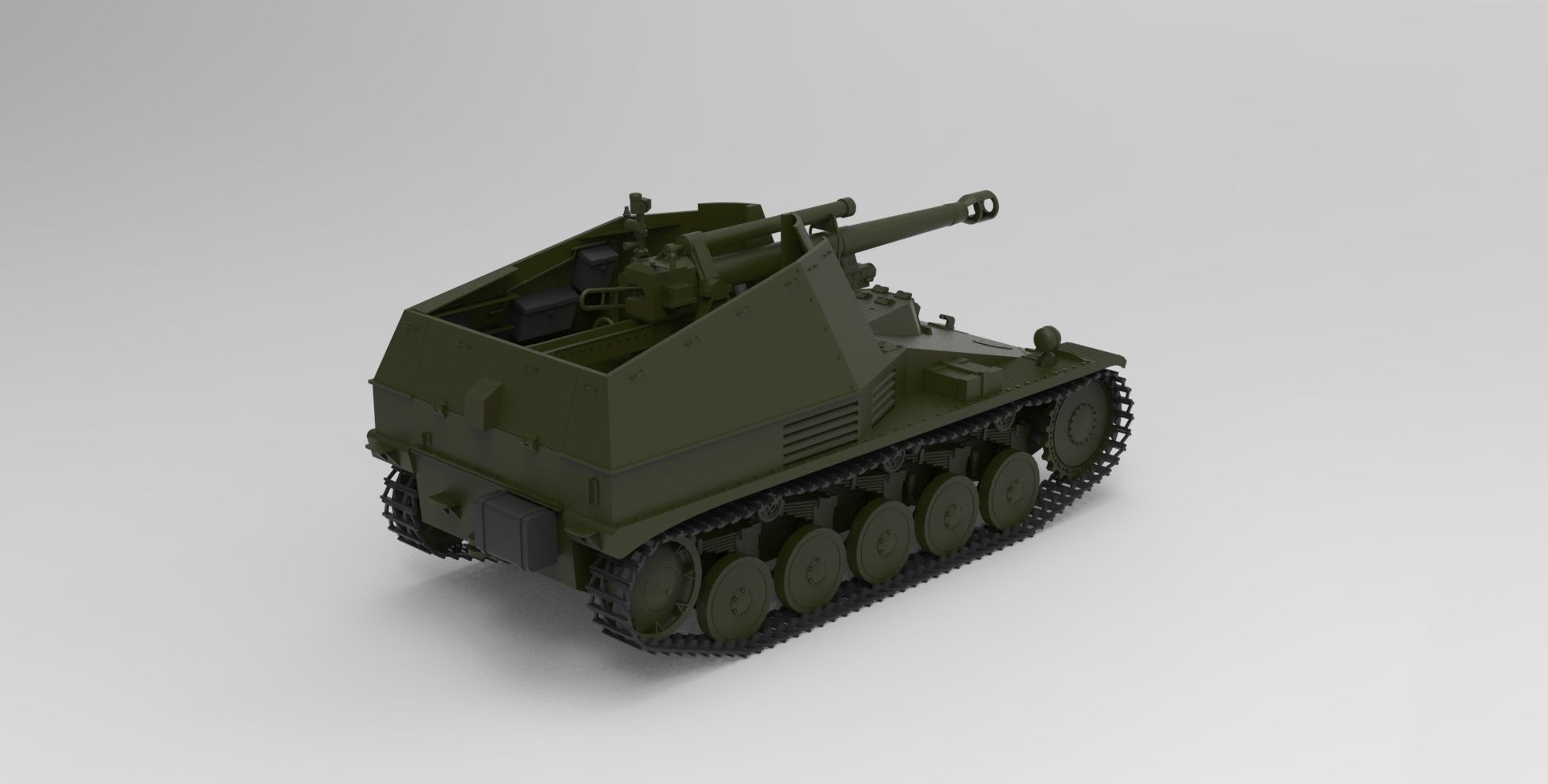 Wespe self-propelled gun 3D model_1