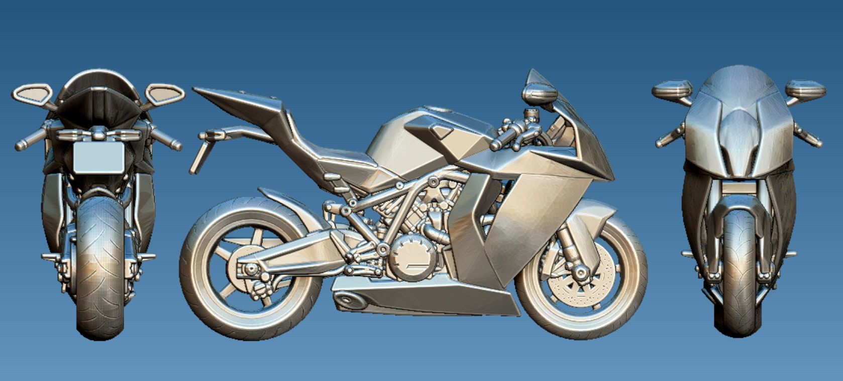 Collection of 20 motorbikes 3D print model_3