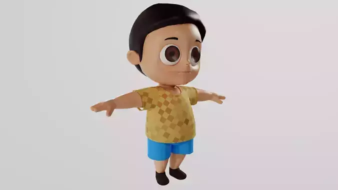 Playful Kid Realistic Child Boy 3D model