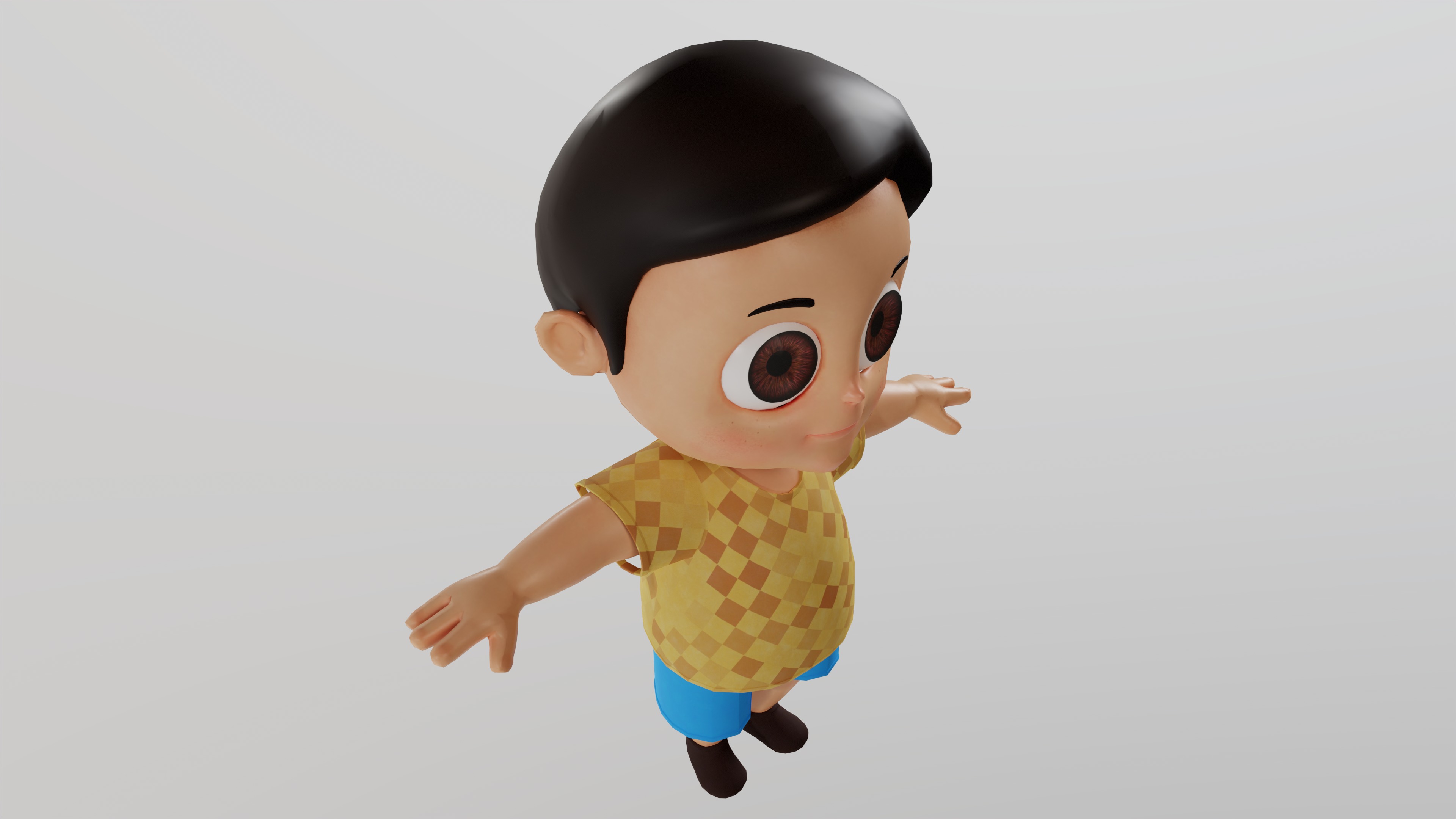 Playful Kid Realistic Child Boy 3D model Low-poly 3D model_9
