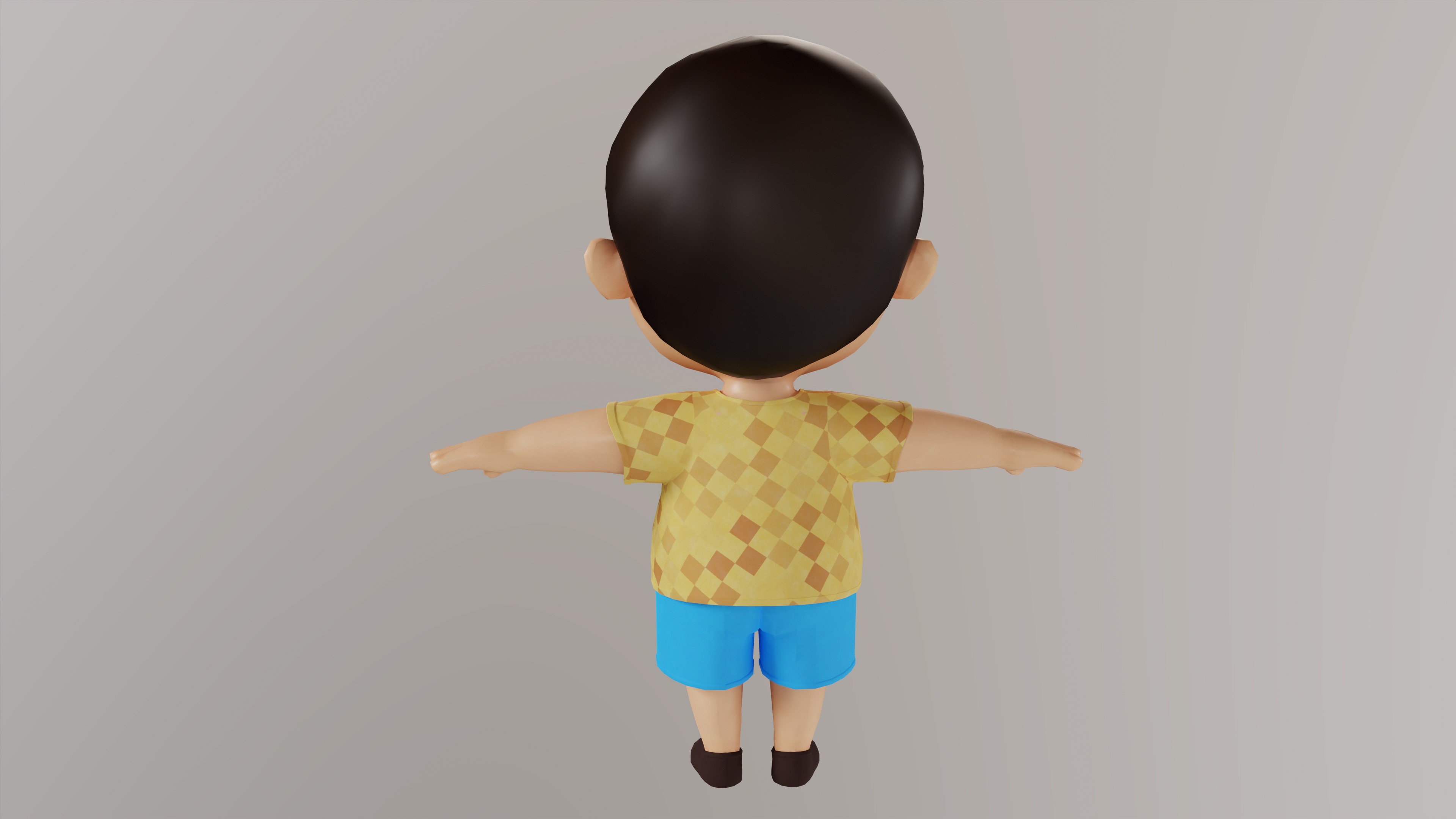 Playful Kid Realistic Child Boy 3D model Low-poly 3D model_7