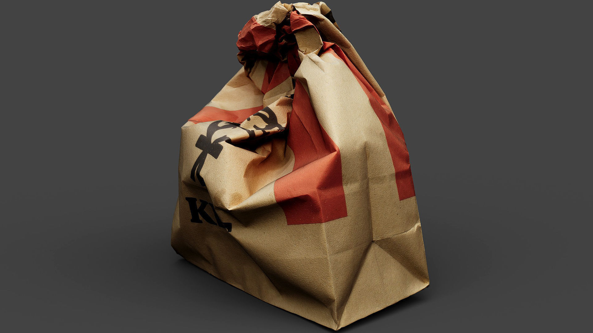 crumpled paperbag fastfood trash pt3 photogrammetry Low-poly 3D model_1