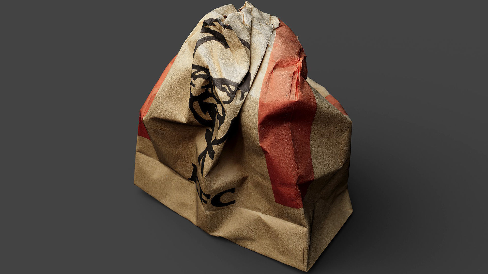 crumpled paperbag fastfood trash pt3 photogrammetry Low-poly 3D model_5