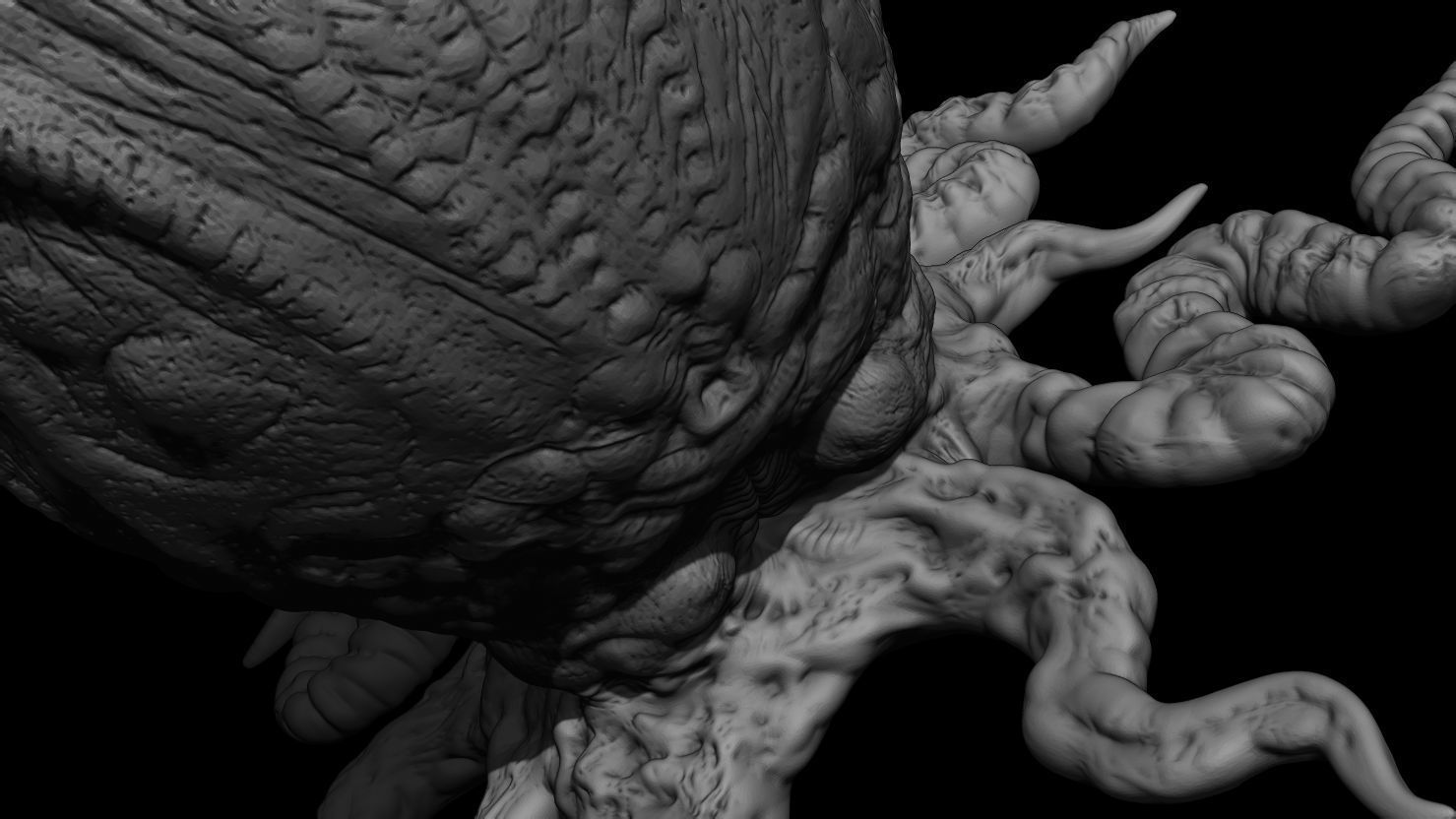 3D PRINTABLE ALIEN COVENANT CLOSED EGG WITH ROOTS 3D print model_7
