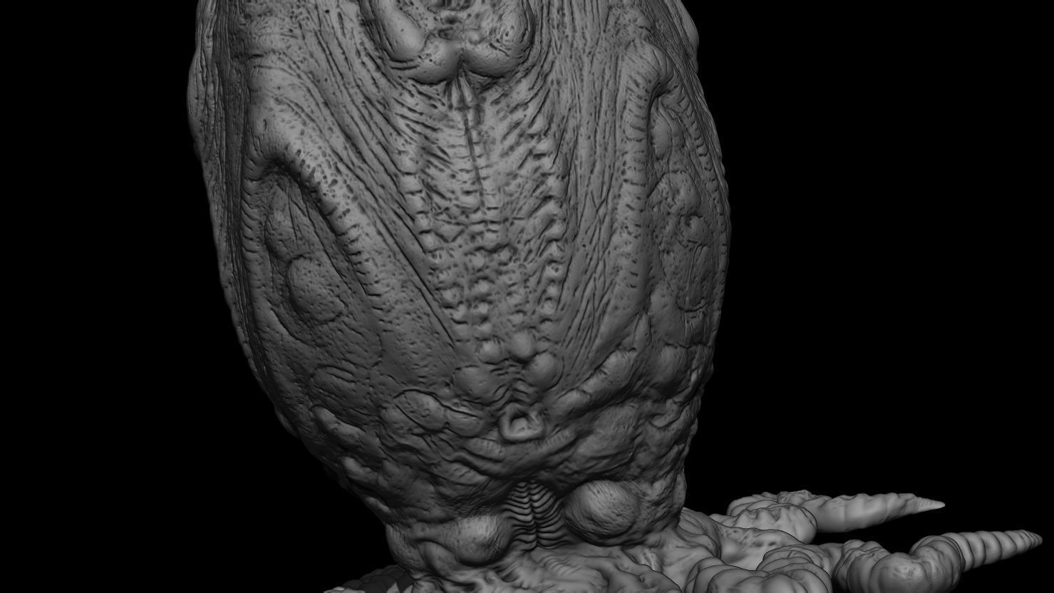 3D PRINTABLE ALIEN COVENANT CLOSED EGG WITH ROOTS 3D print model_6