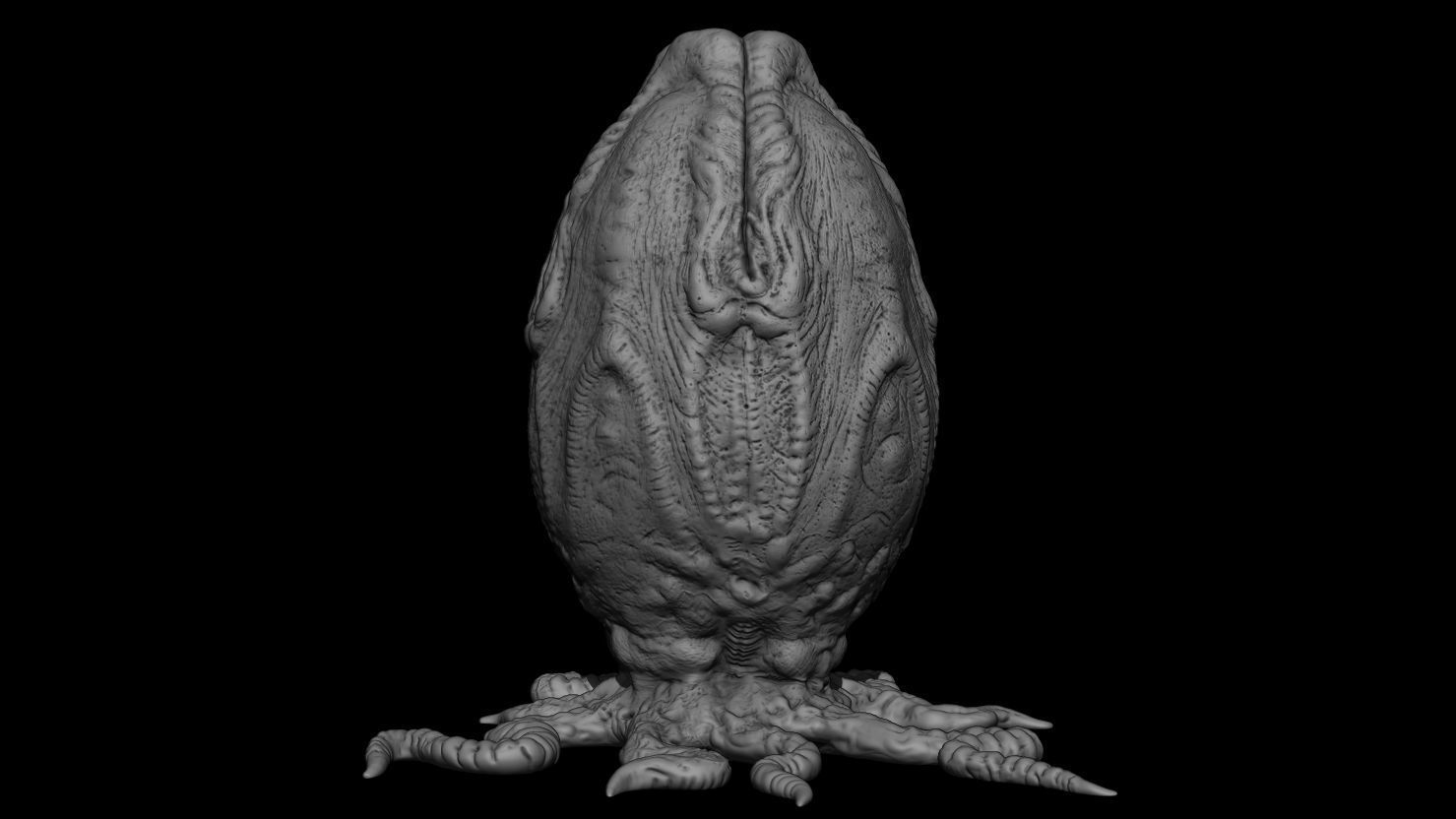 3D PRINTABLE ALIEN COVENANT CLOSED EGG WITH ROOTS 3D print model_2