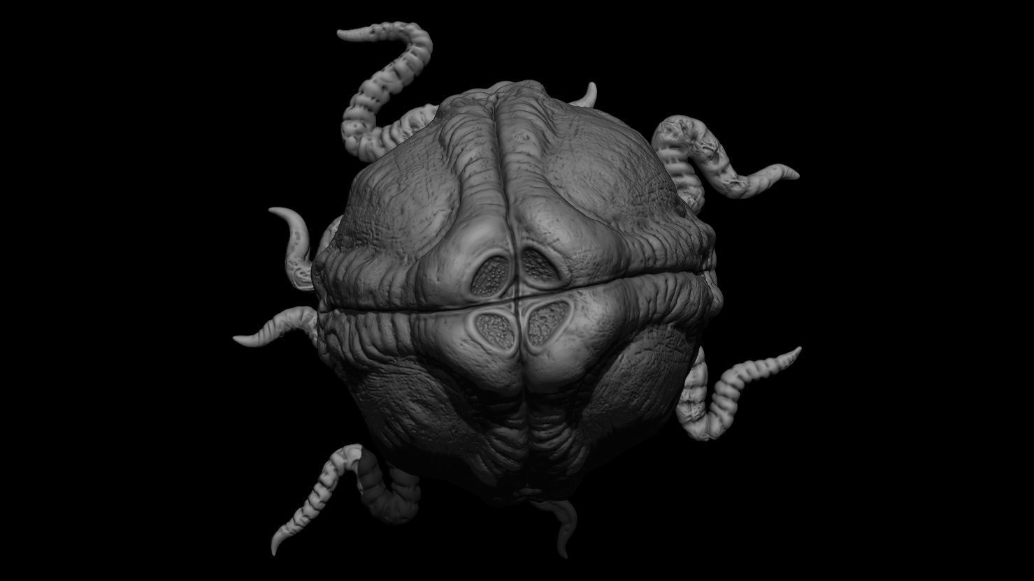 3D PRINTABLE ALIEN COVENANT CLOSED EGG WITH ROOTS 3D print model_3