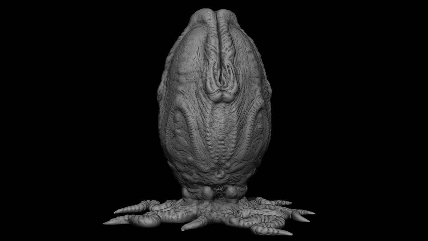 3D PRINTABLE ALIEN COVENANT CLOSED EGG WITH ROOTS 3D print model_8