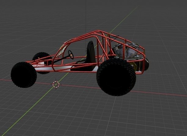 a god looking dune buggy with a Harley swap v twin Free low-poly 3D model