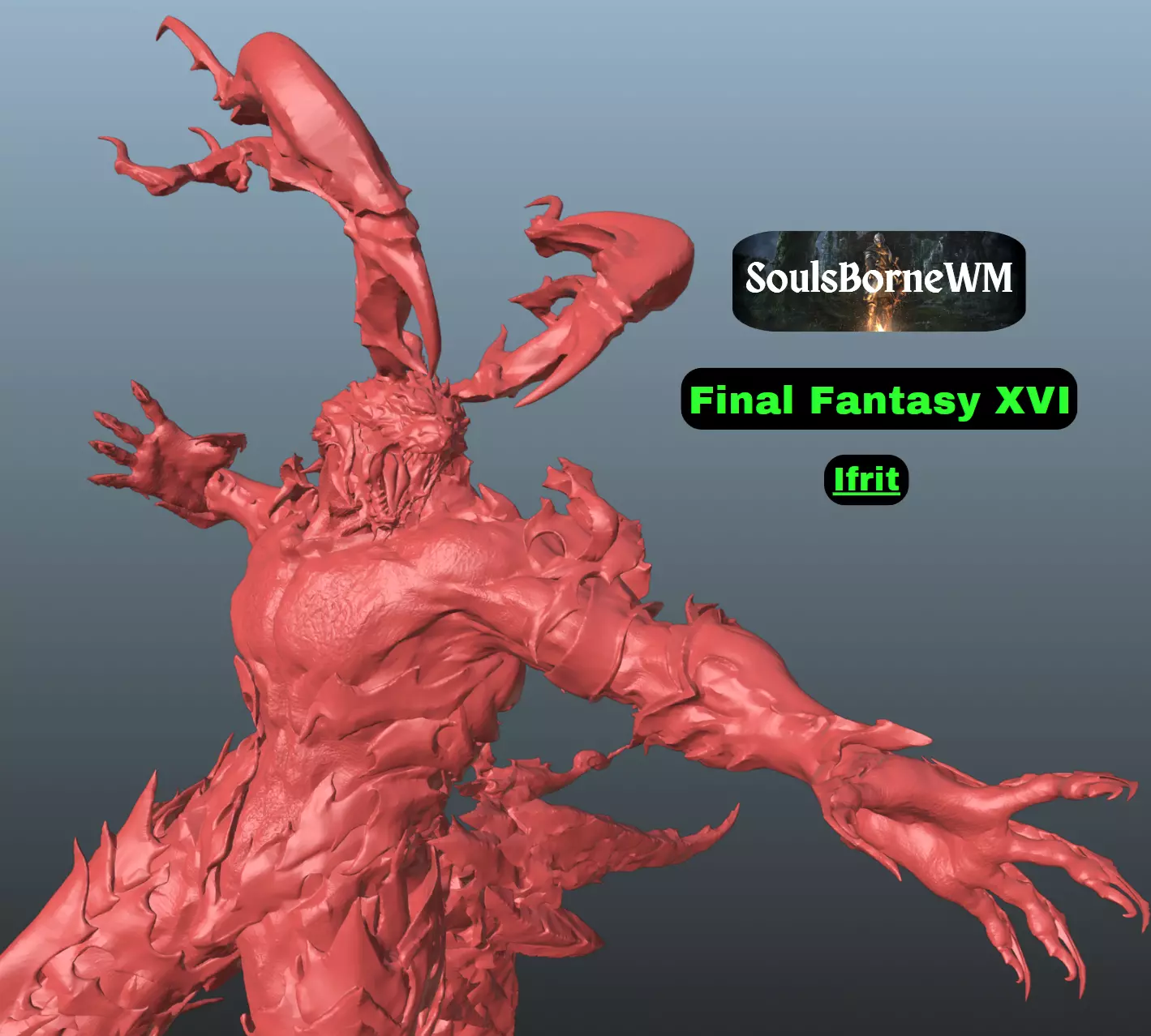 Final Fantasy XVI Ifrit 3D print model_0