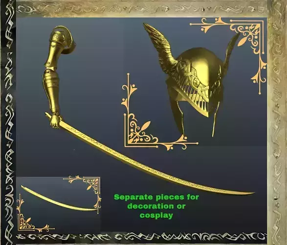 Malenia Helmet with Prosthetic and Katana