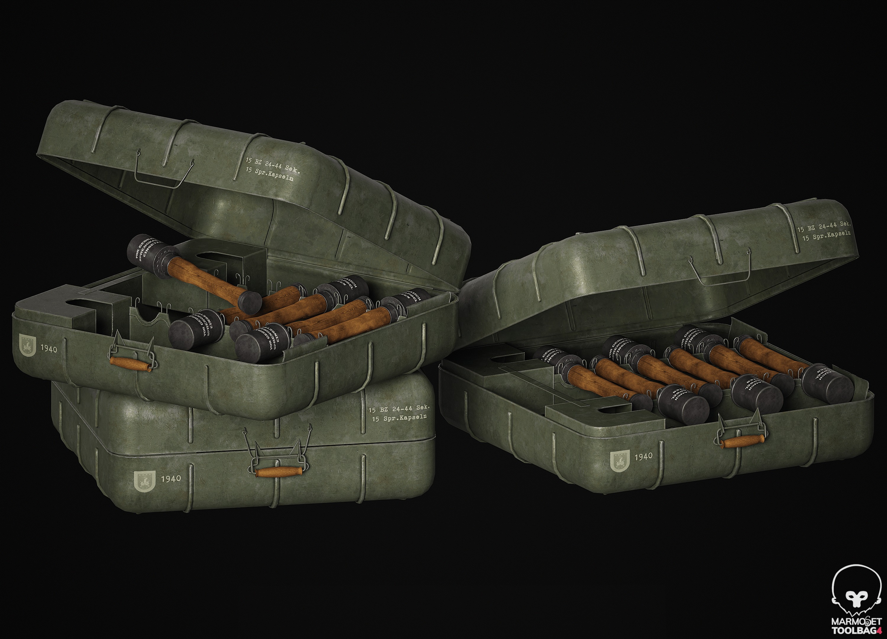M24 Grenade Bag 3D Model 3D model_2