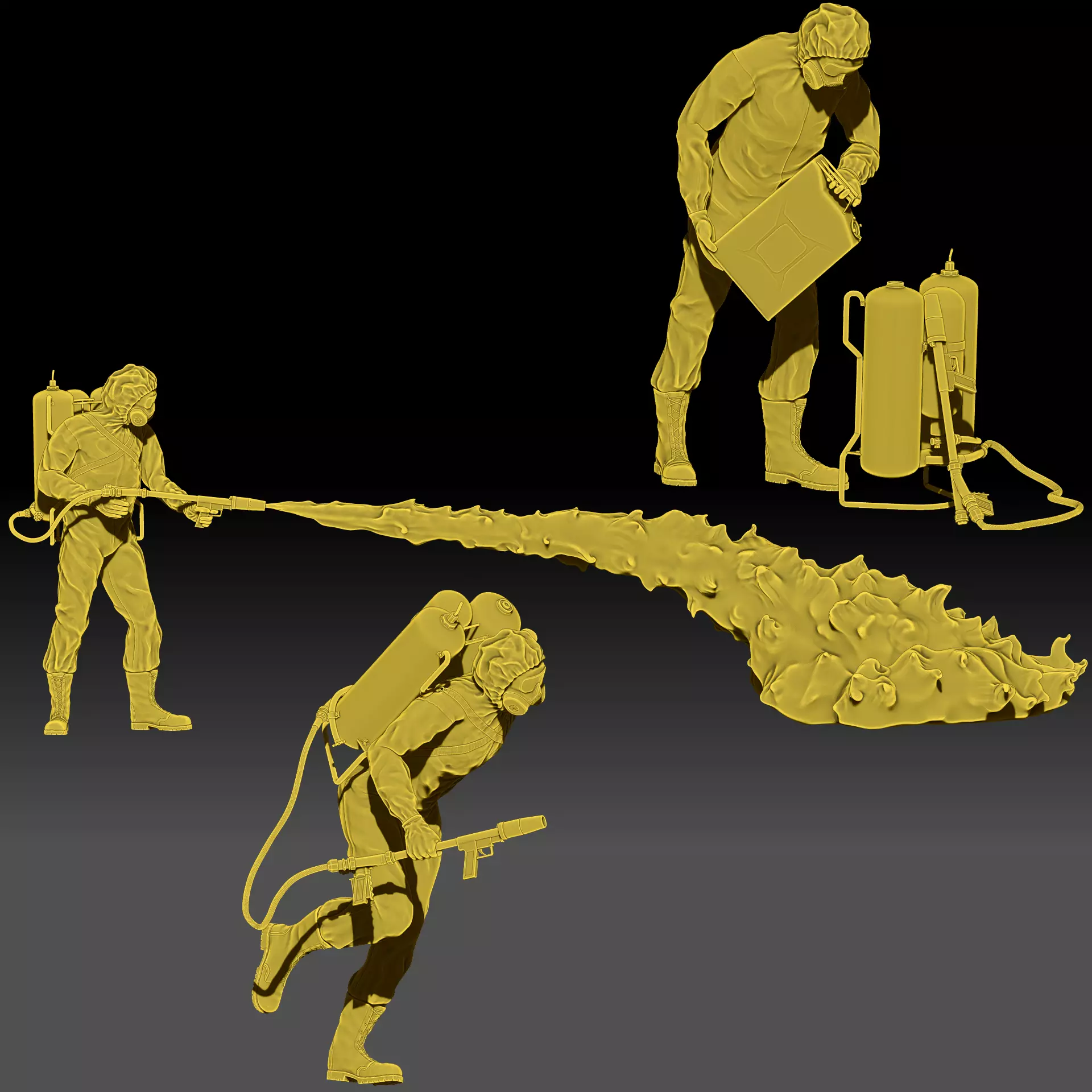 Flamethrower soldiers 3D print model_0