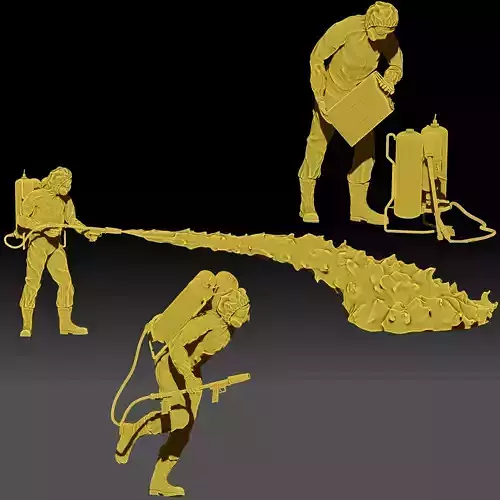 Flamethrower soldiers 3D print model