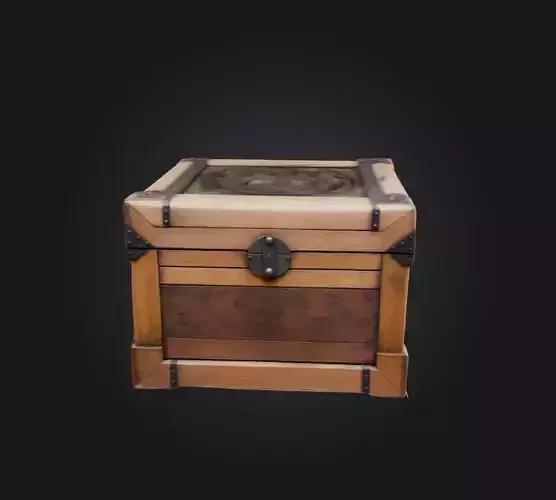 Wooden Box 4 Low-poly 3D model
