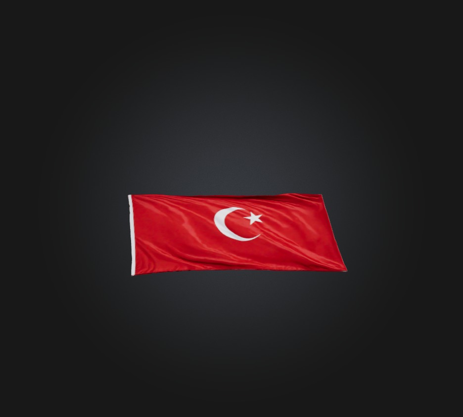 Turkey Flag Low-poly 3D model_5
