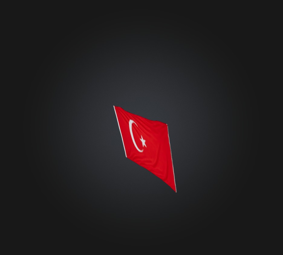 Turkey Flag Low-poly 3D model_8