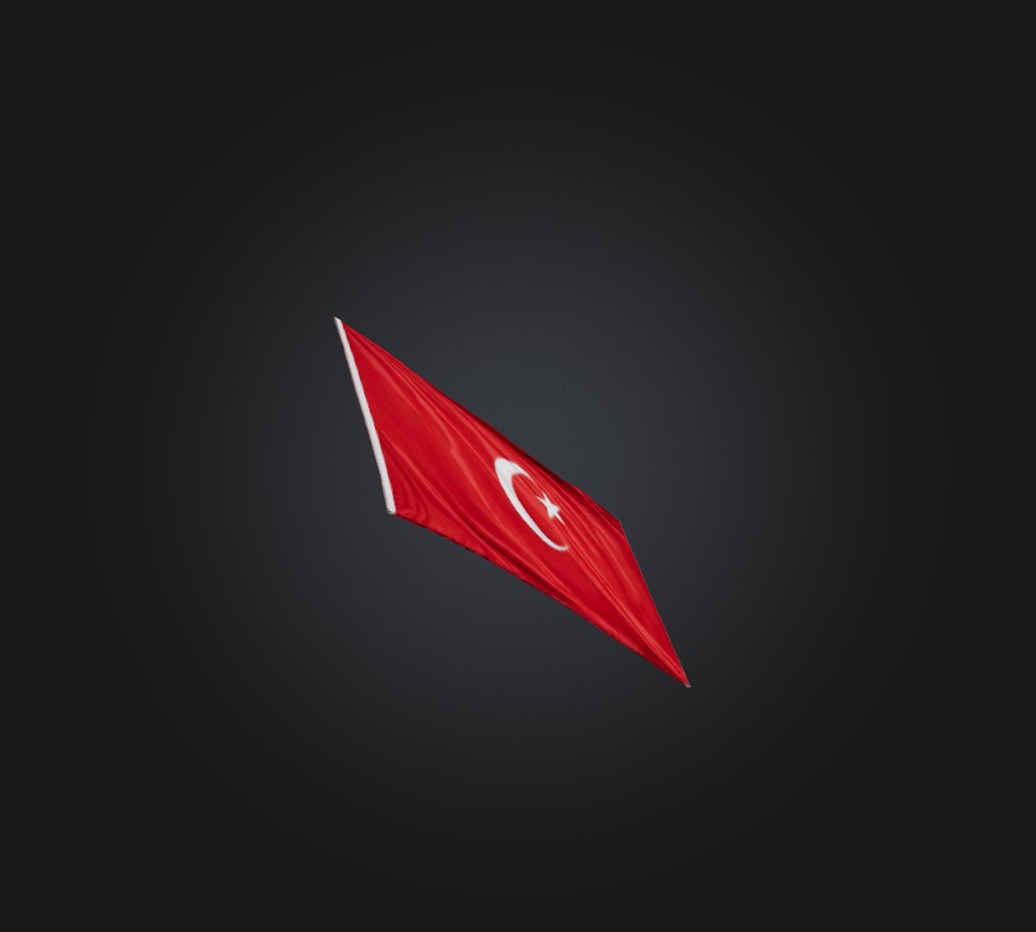Turkey Flag Low-poly 3D model_6