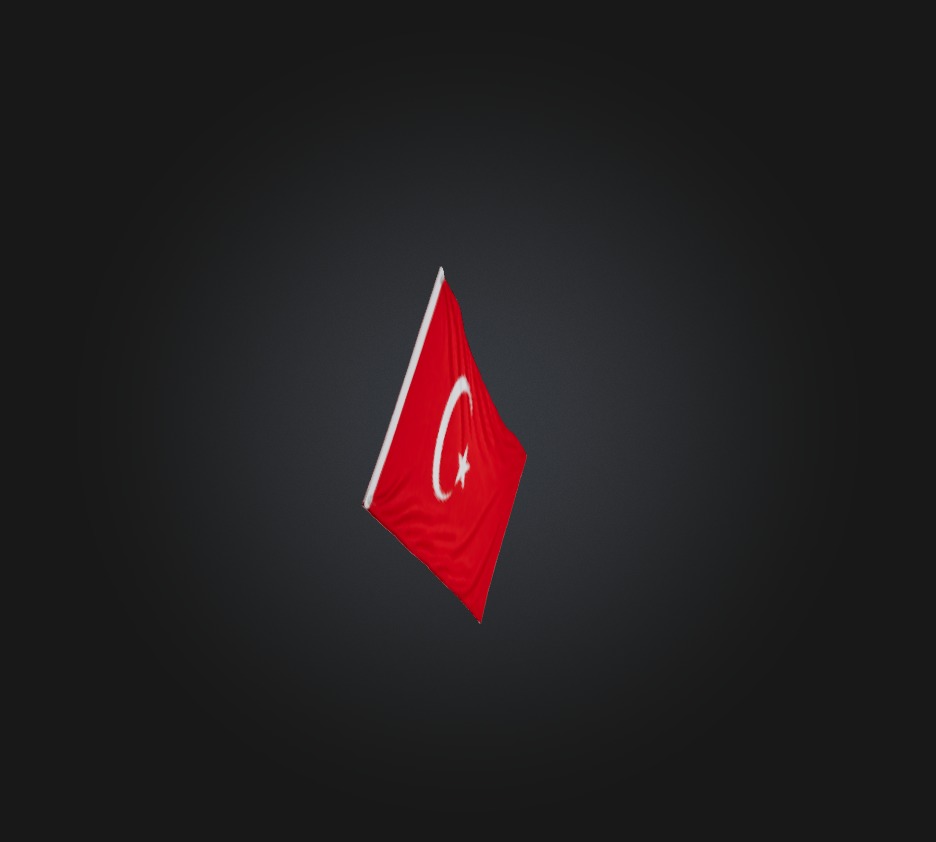 Turkey Flag Low-poly 3D model_3