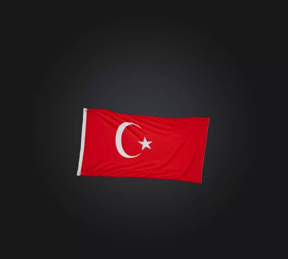 Turkey Flag Low-poly 3D model_0