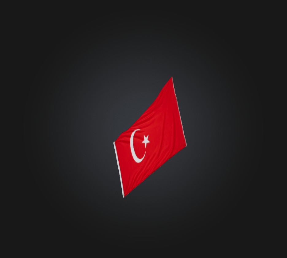 Turkey Flag Low-poly 3D model_7