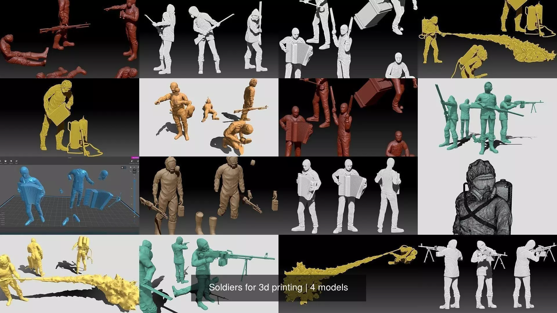 Soldiers for 3d printing 3D Model Collection_0