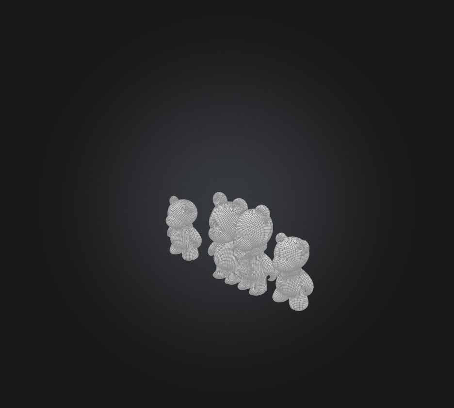 tedy bear toys Low-poly 3D model_1