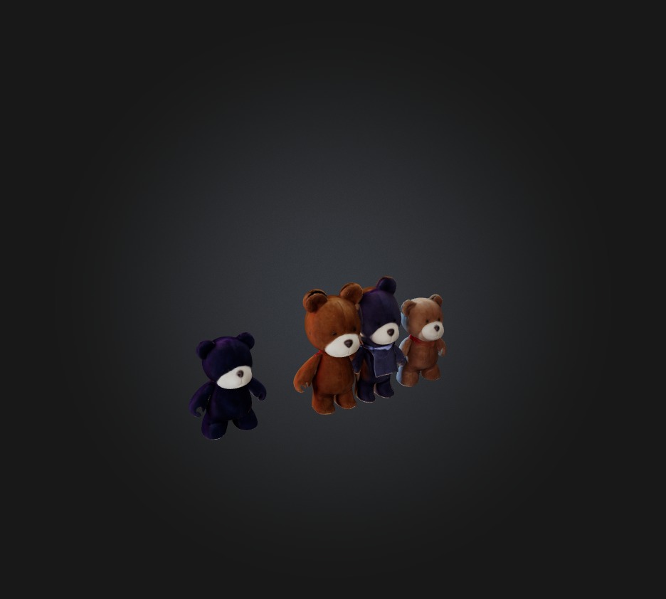 tedy bear toys Low-poly 3D model_3
