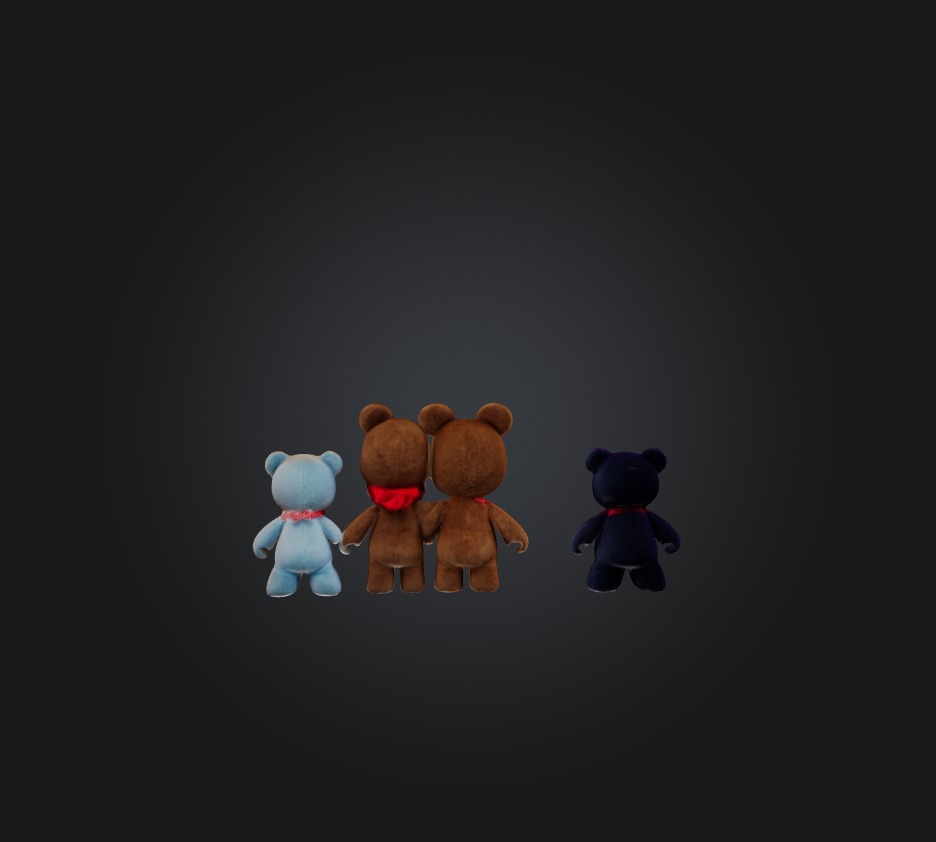 tedy bear toys Low-poly 3D model_6