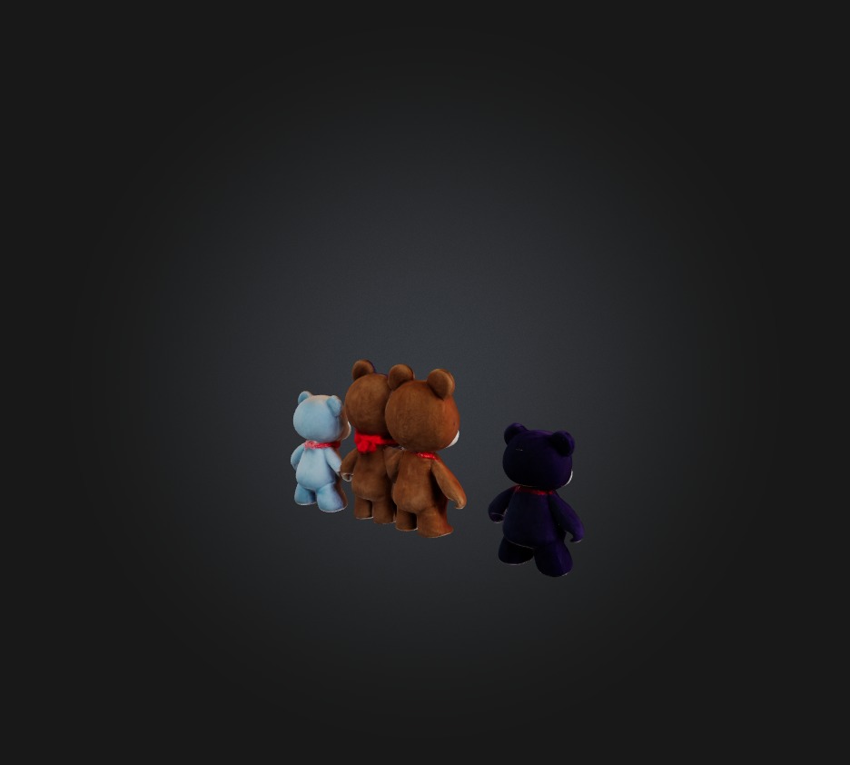 tedy bear toys Low-poly 3D model_5