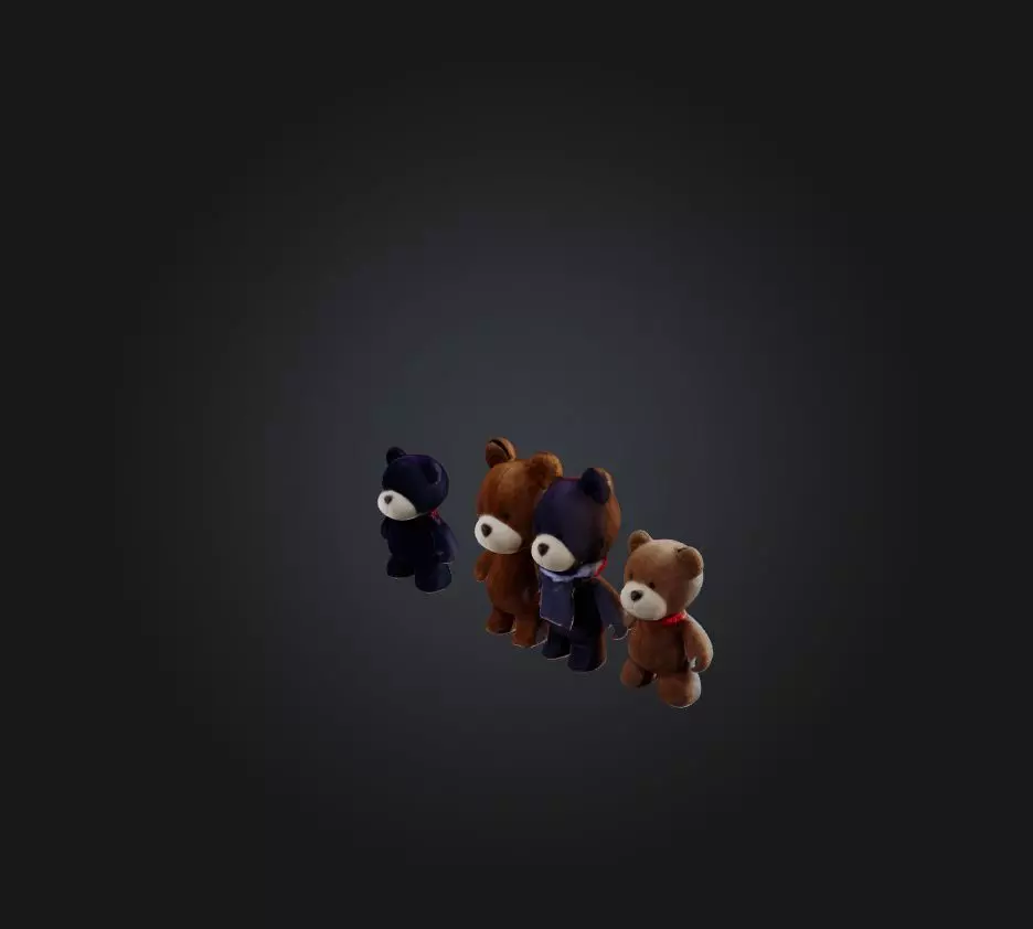tedy bear toys Low-poly 3D model_0