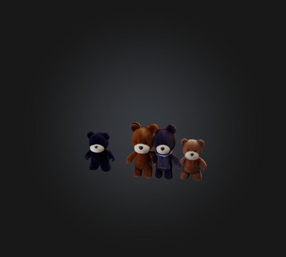 tedy bear toys Low-poly 3D model_2