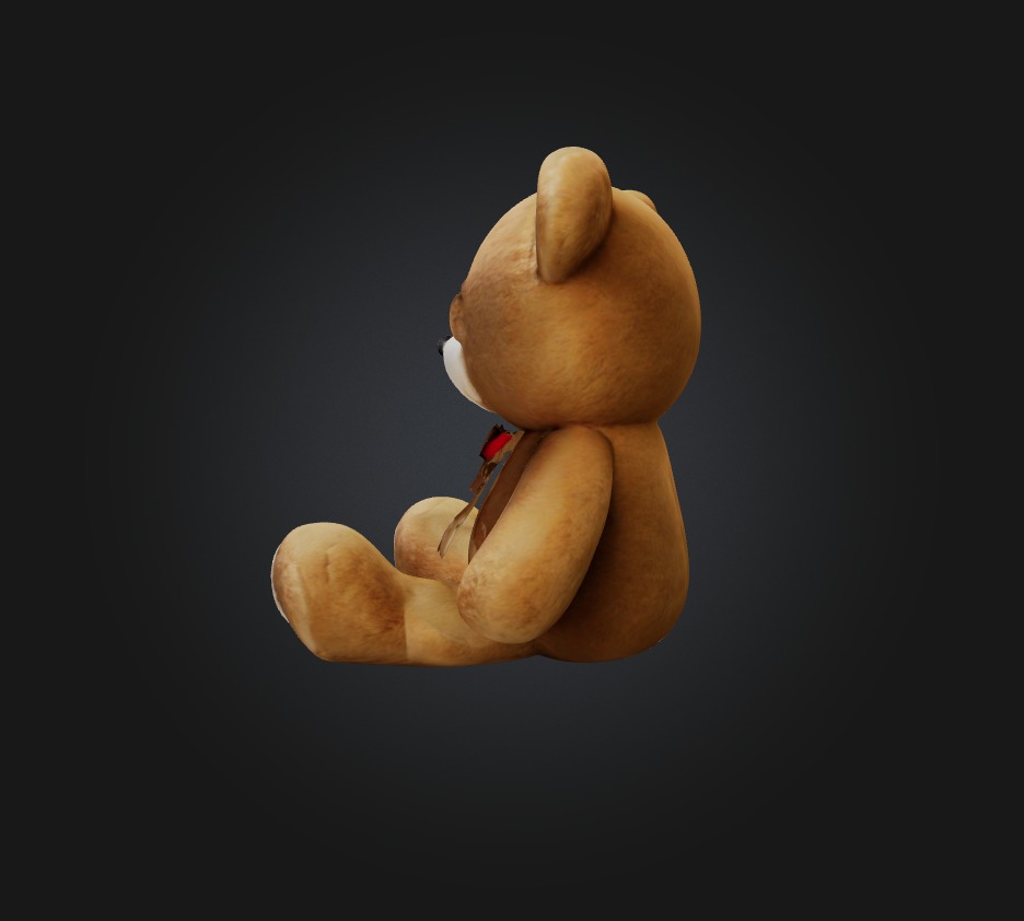Teddy bear 3 Low-poly 3D model_7