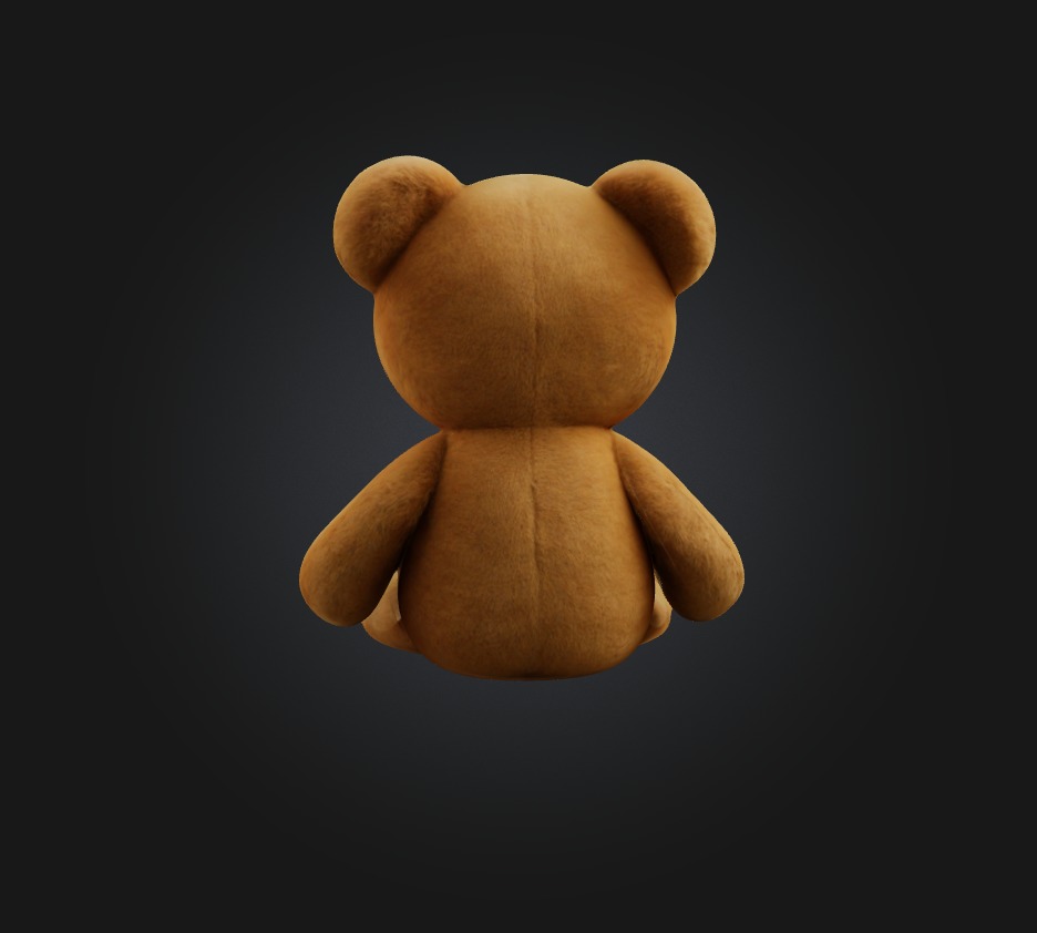Teddy bear 3 Low-poly 3D model_6
