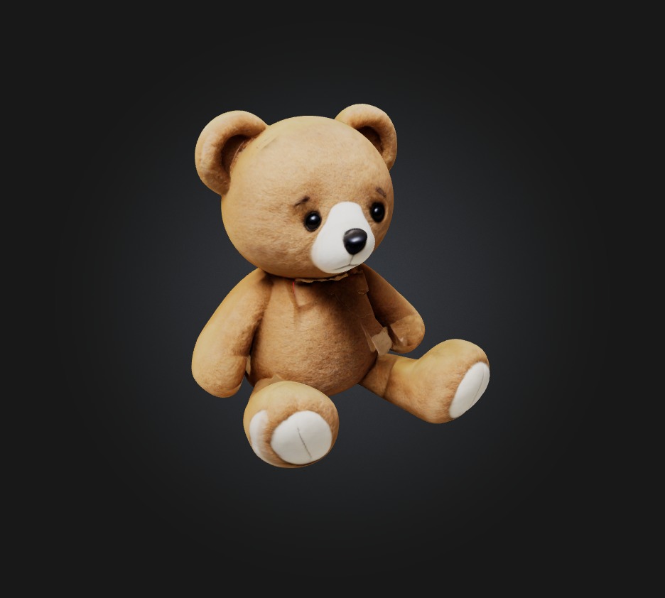 Teddy bear 3 Low-poly 3D model_3
