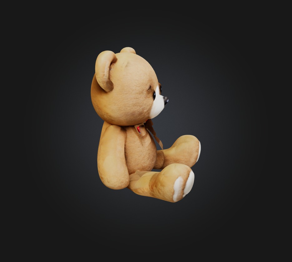 Teddy bear 3 Low-poly 3D model_4