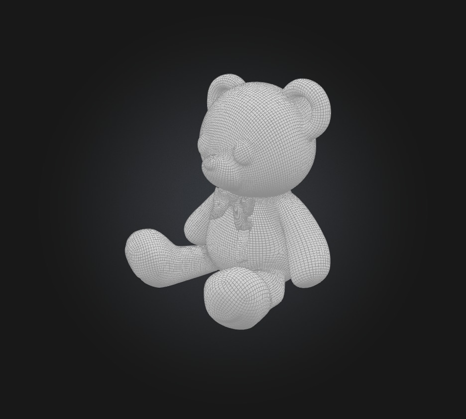 Teddy bear 3 Low-poly 3D model_1
