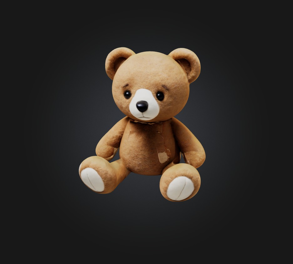 Teddy bear 3 Low-poly 3D model_2