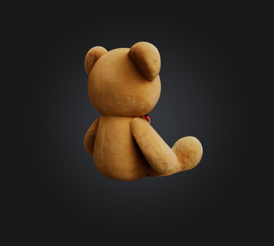 Teddy bear 3 Low-poly 3D model_5