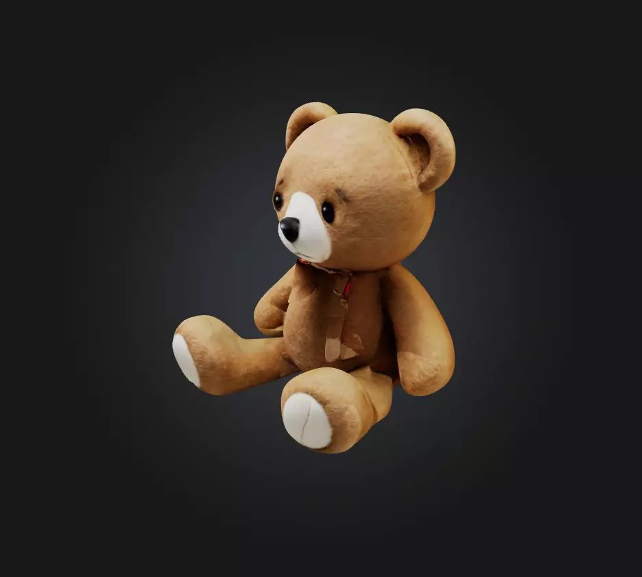 Teddy bear 3 Low-poly 3D model_0